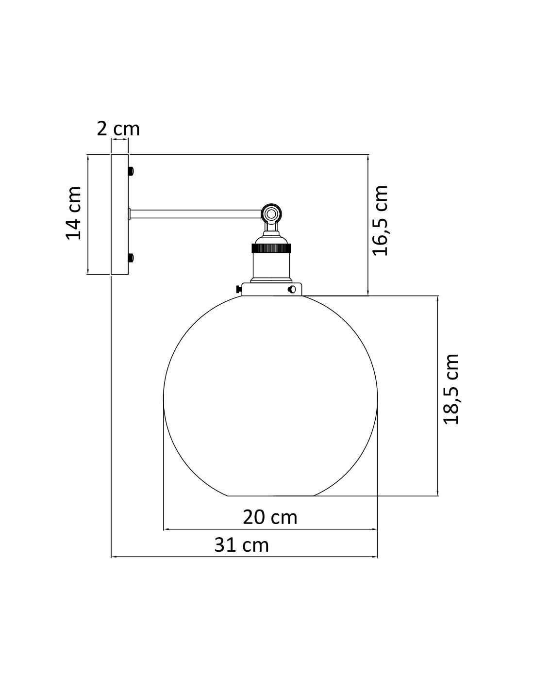 Thumbnail - Kosilum Wandleuchte, Transparent, Glas, 31x18.5x31 cm, Lampen & Leuchten, Innenbeleuchtung, Wandleuchten