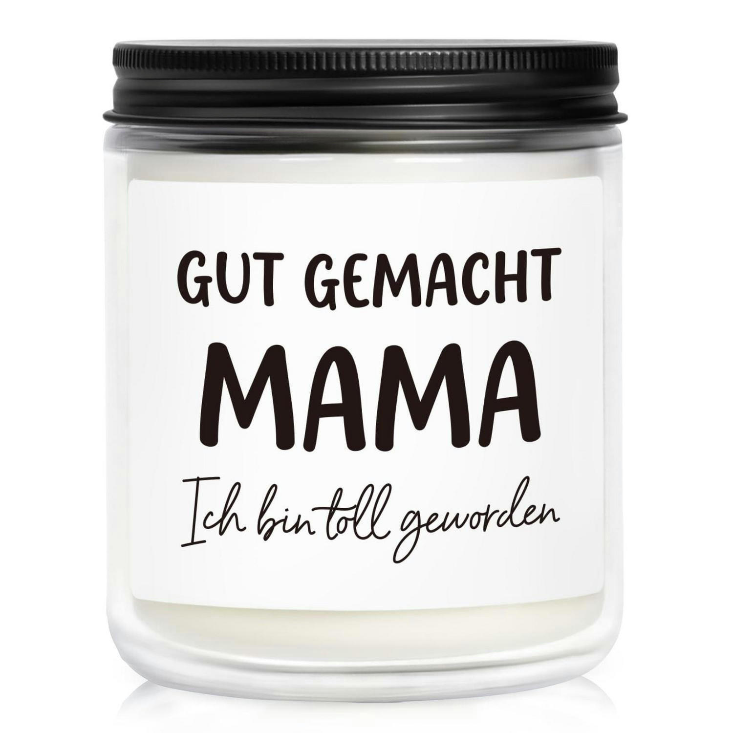 DUFTKERZE Mama Geschenk 35h Brennzeit Sojawachs - Schwarz, Paraffin (8.8cm)