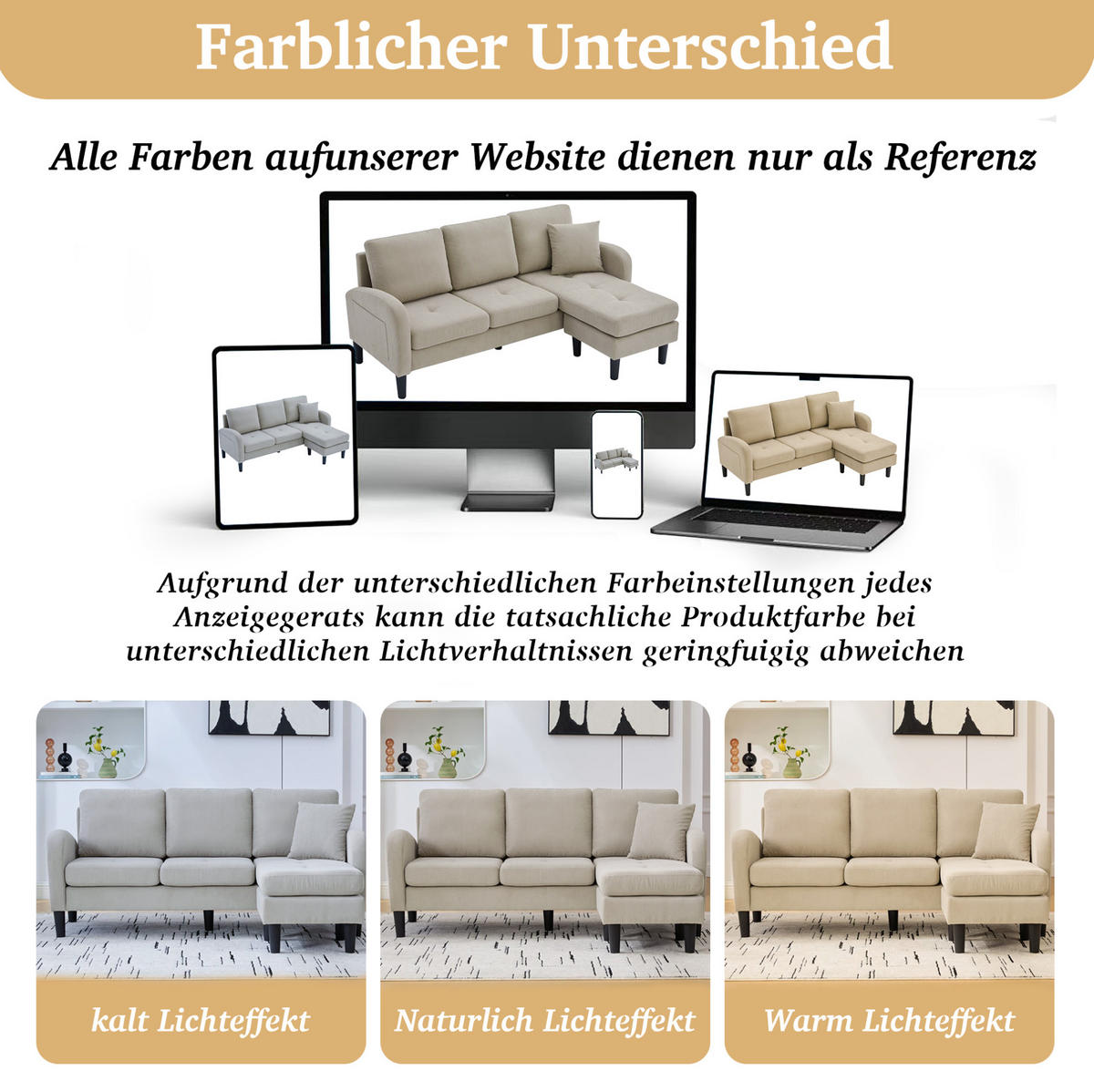 ECKSOFA Cordbezug mit modularer Chaiselongue Hellbraun 166/118/77 cm - Hellbraun, Textil (166/118cm) - Redom