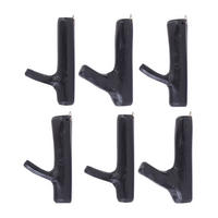 GARDEROBENHAKEN Limb 6er-Set Teakholz Wurzel - Schwarz, Holz (2/17/10cm) - DESIGN DELIGHTS