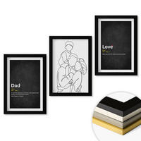 WANDBILDER 3er-Set - 20x30 cm Schwarzer Rahmen - Familiengeschichte, Kunst, Liebe, Vaterschaft - Schwarz, Kunststoff (20/30cm) - ArtPrintCave