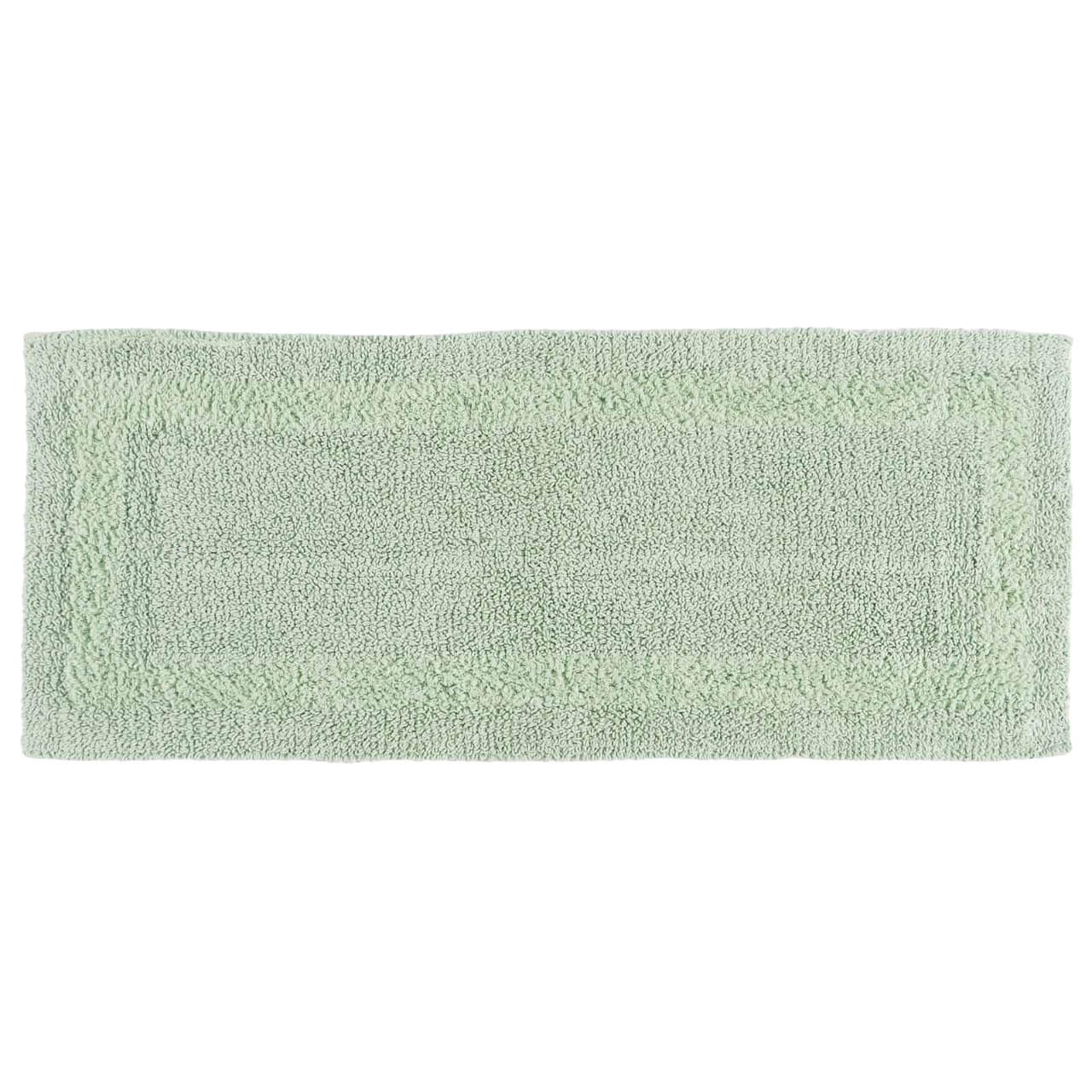 BADEMATTE 40/100 cm, 100% Baumwolle, wendbar - Salbeigrün, Textil (40/100cm) - Homescapes