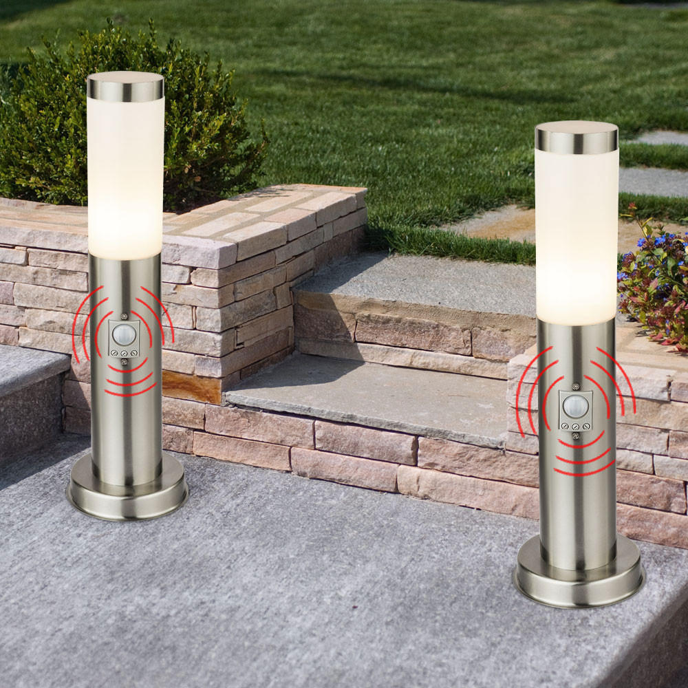 WEGELEUCHTE Edelstahl Anthrazit 2er Set - Anthrazit, Metall (12.7/12.7/45cm)