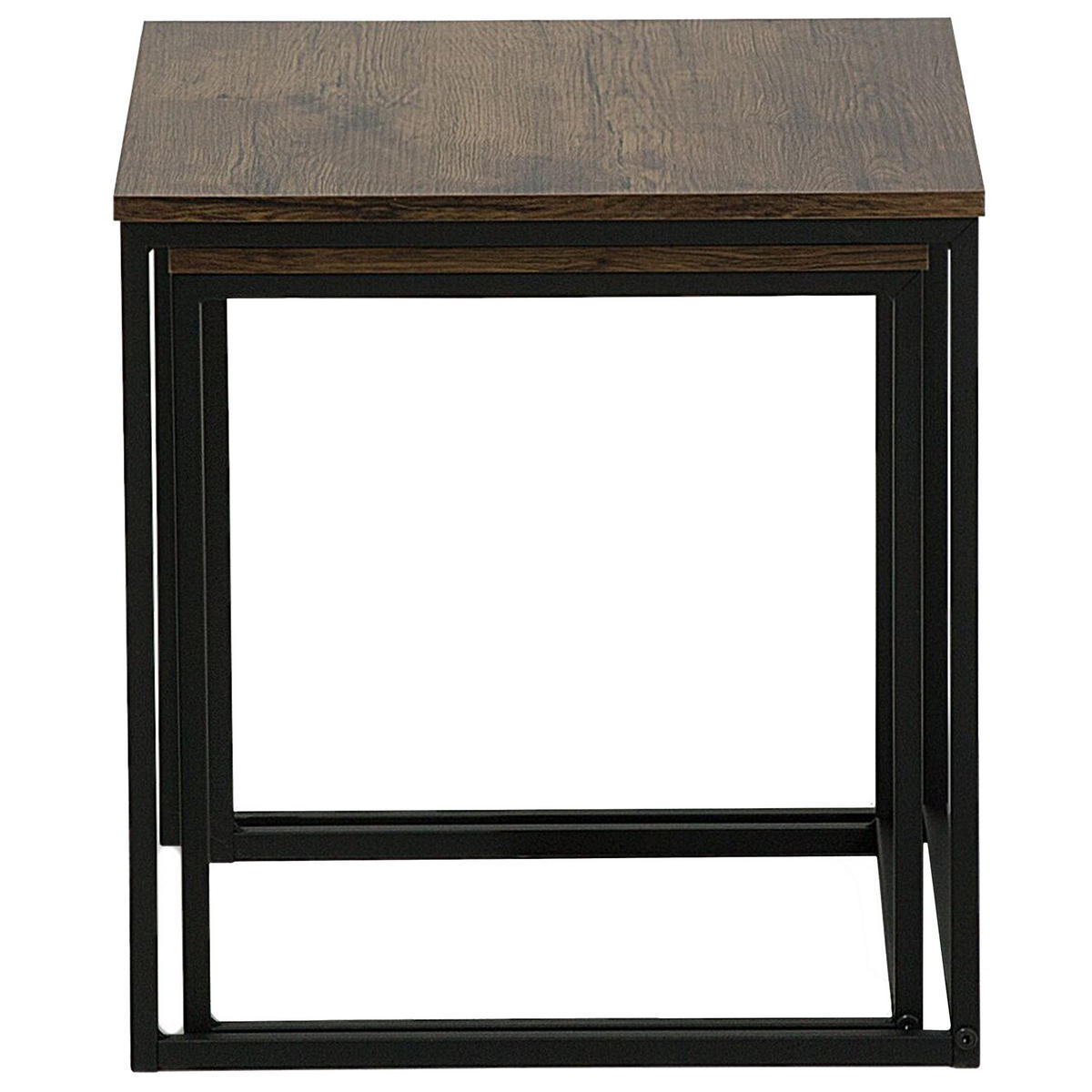 BEISTELLTISCH 2er-Set Quadratisch Holz, Schwarz Denny - Dunkelbraun, Holzwerkstoff (35/35/42cm) - Beliani