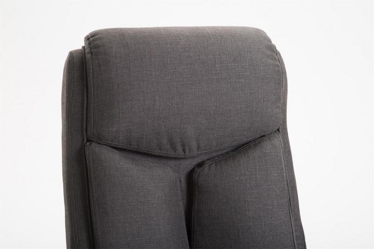 CHEFSESSEL Stoff dunkelgrau - Chromfarben/Dunkelgrau, Textil/Metall (65/115/73cm) - CLP