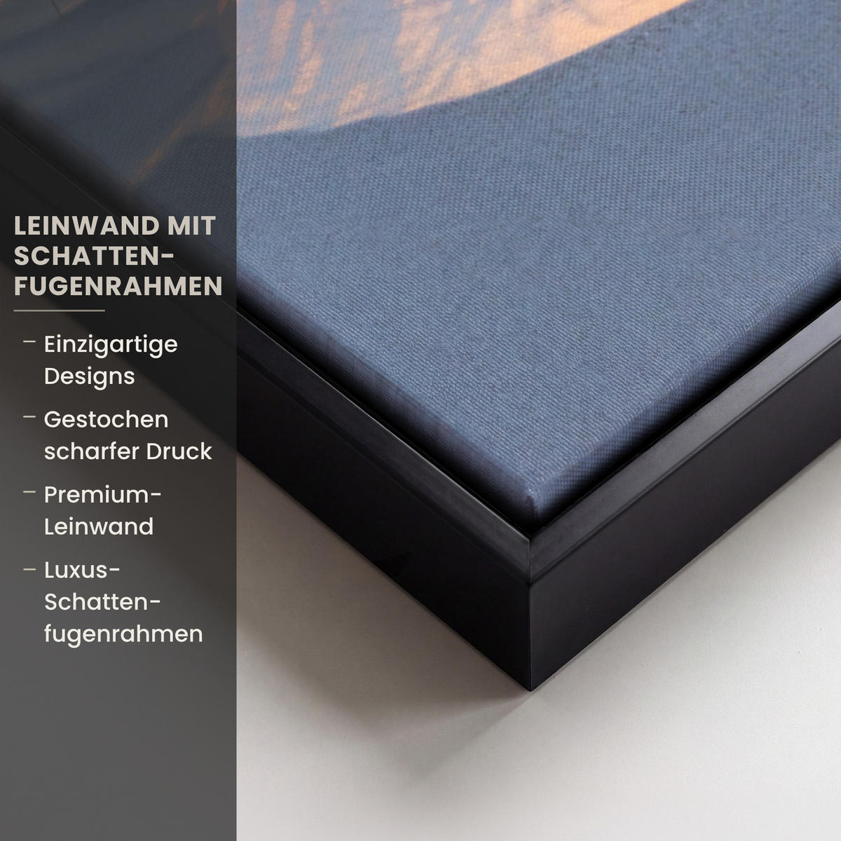 LEINWAND Bilder mit Rahmen - Strand - Sonne - Düne - Gras - Sand - Horizont - 50x50 - Hellblau, Textil (50/50cm) - MuchoWow