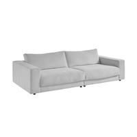 SOFA 3-SITZER MADELINE Hellgrau Cord - Hellgrau/Schwarz, Textil (290/85/127cm) - KAWOLA