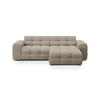 ECKSOFA rechts Kendal aus strukturiertem Stoff dunkelbeige 4 Sitzplätze - Mokka, Textil (173/256cm) - Micadoni