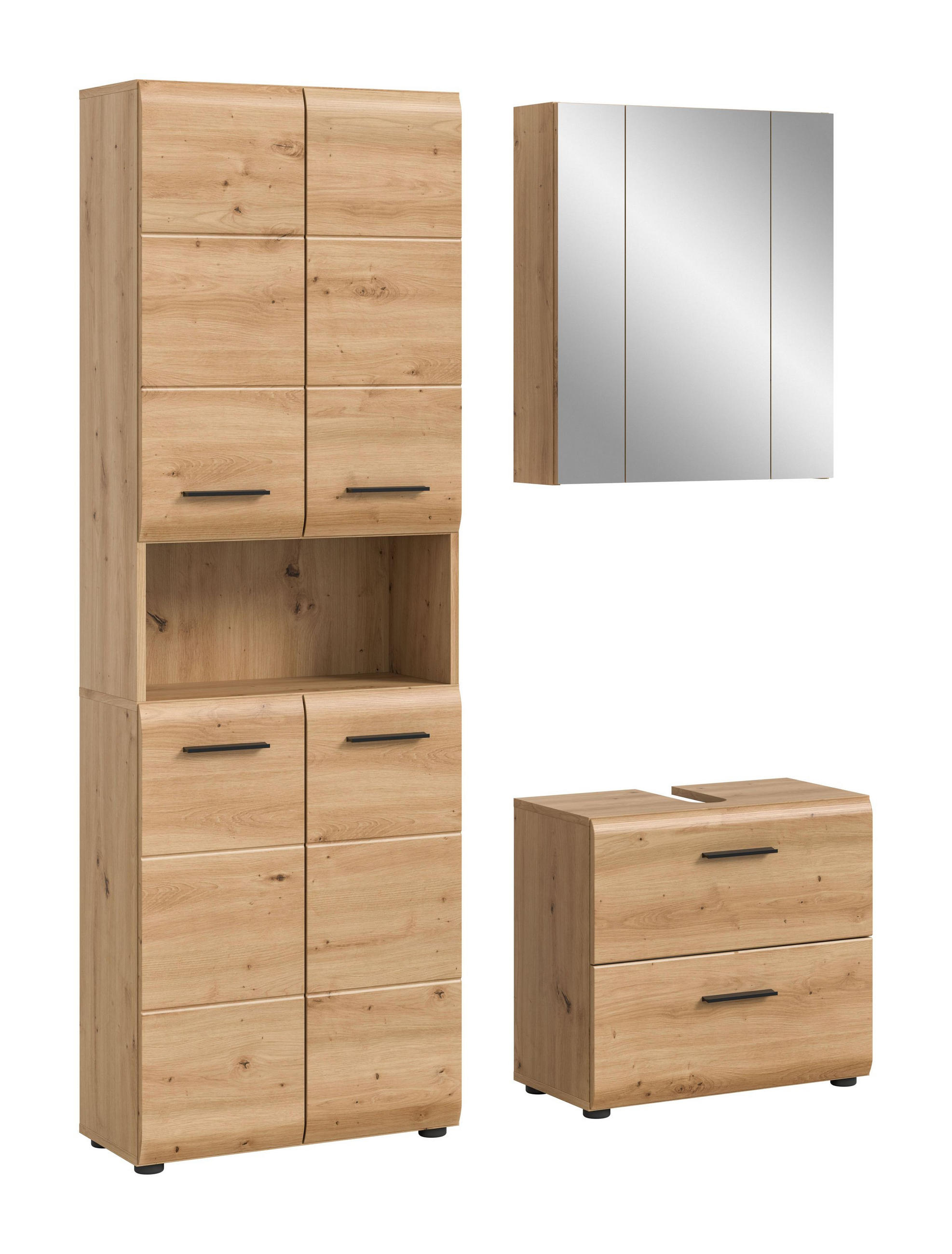 BADEZIMMER Alba 3-tlg . (B/H/T: ca. 135/185/30 cm) in Artisan Oak /Artisan Oak - Eiche Artisan, Holz (135/185/30cm)