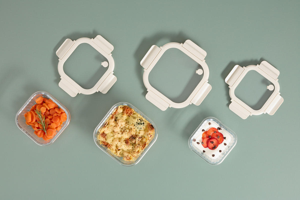 FRISCHHALTEDOSE 3er-Set 12/12/6 cm - Transparent, Glas (12/6/12cm) - 5five Simply Smart