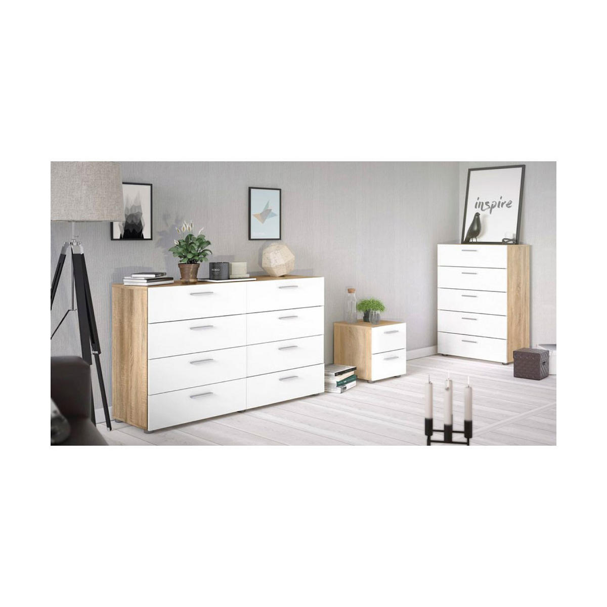 KOMMODE Eiche Dekor - Eichefarben, Holzwerkstoff (70/102/40cm) - ebuy24