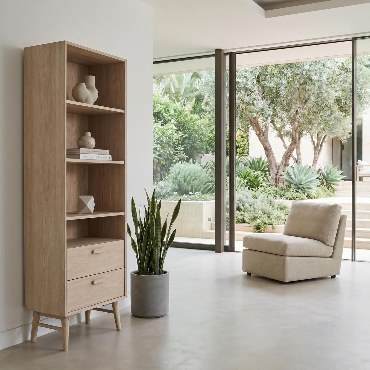 REGAL Eiche bianco - Eiche Bianco/Eichefarben, Holz/Holzwerkstoff (60/187/40cm) - Furnhouse