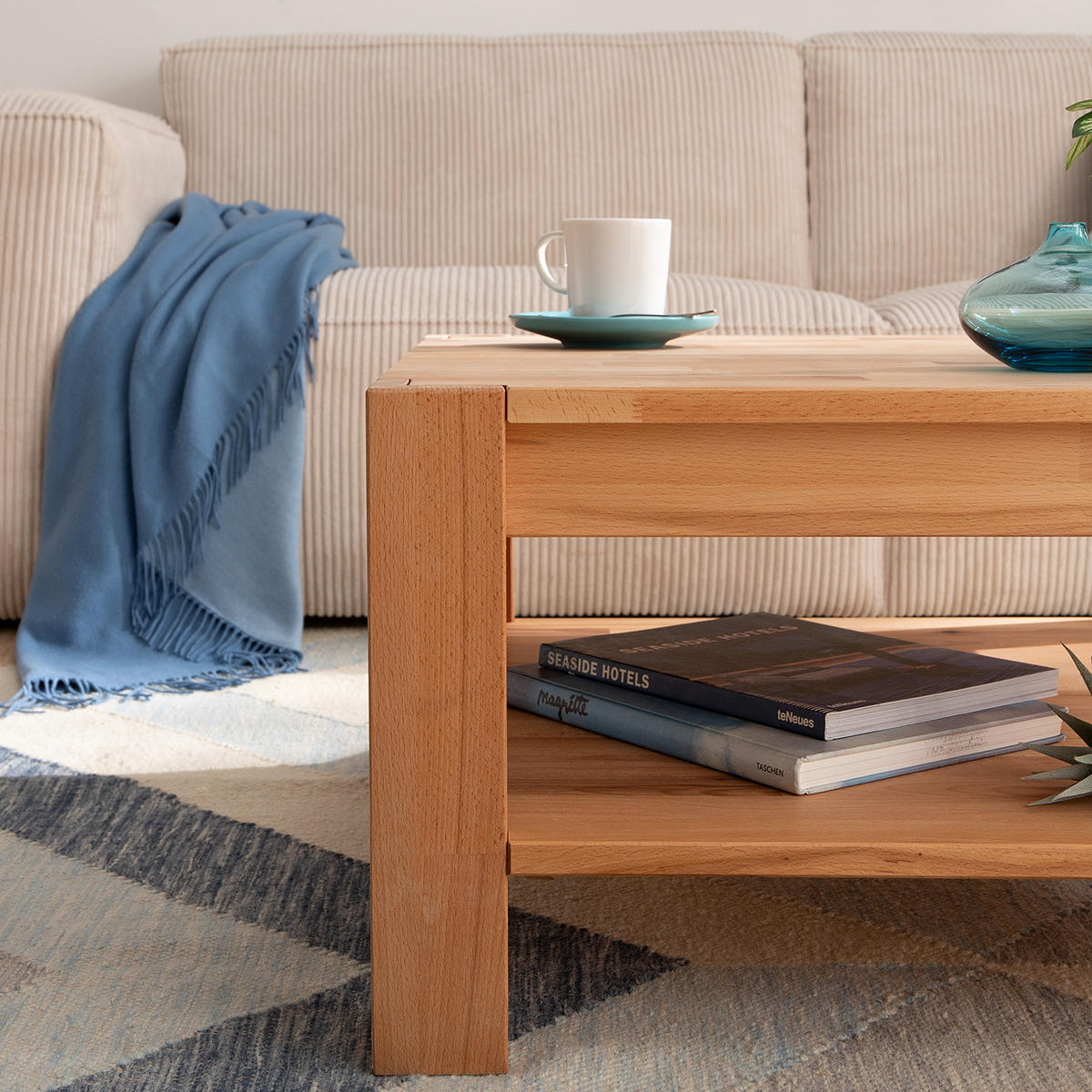 COUCHTISCH - Kernbuche Massiv - Kernbuche, Holz (70/70/38cm) - home24