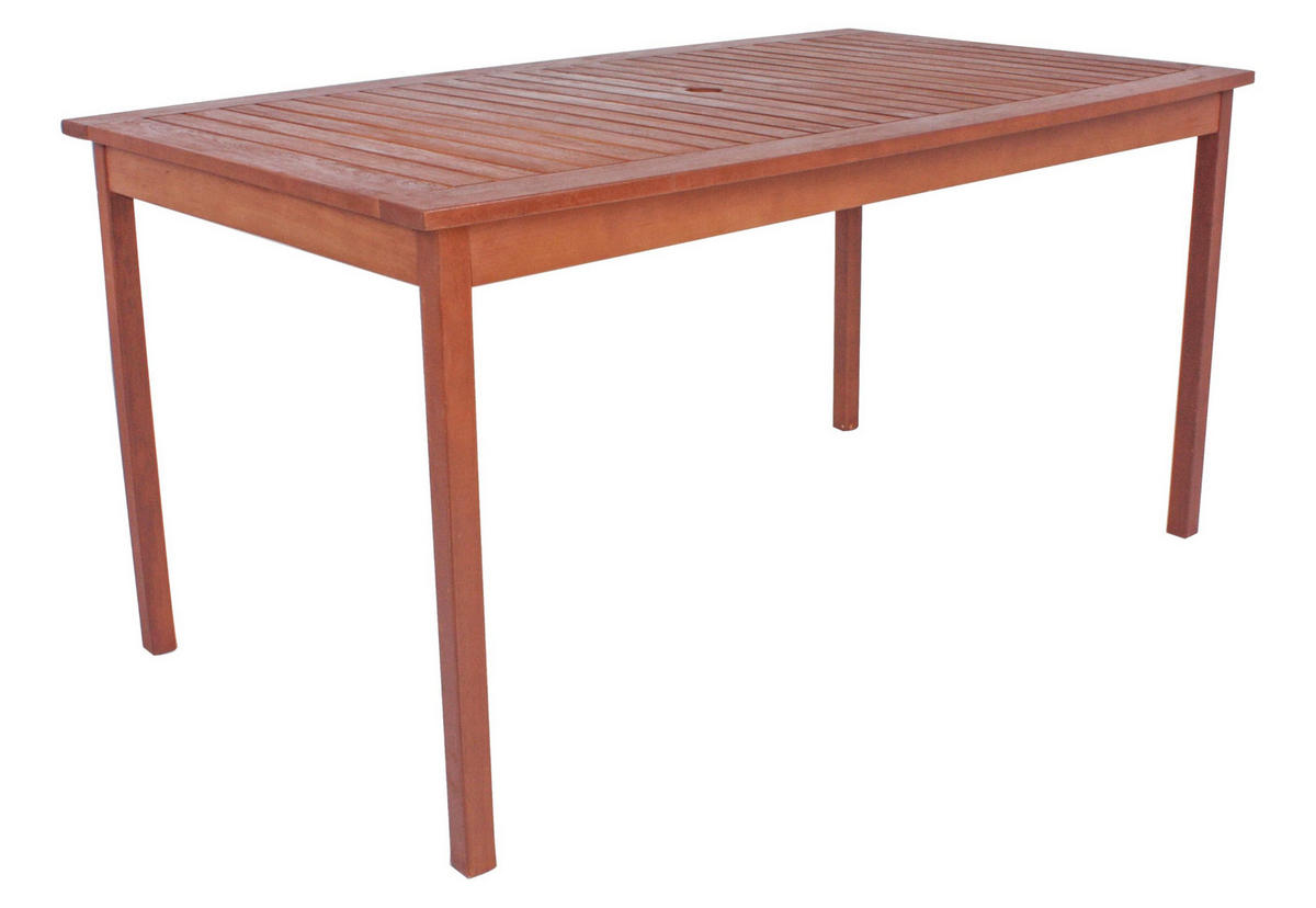 GARTENTISCH Halle rechteckig Terrassentisch - Braun, Holz (150/90/73cm) - DELUKE