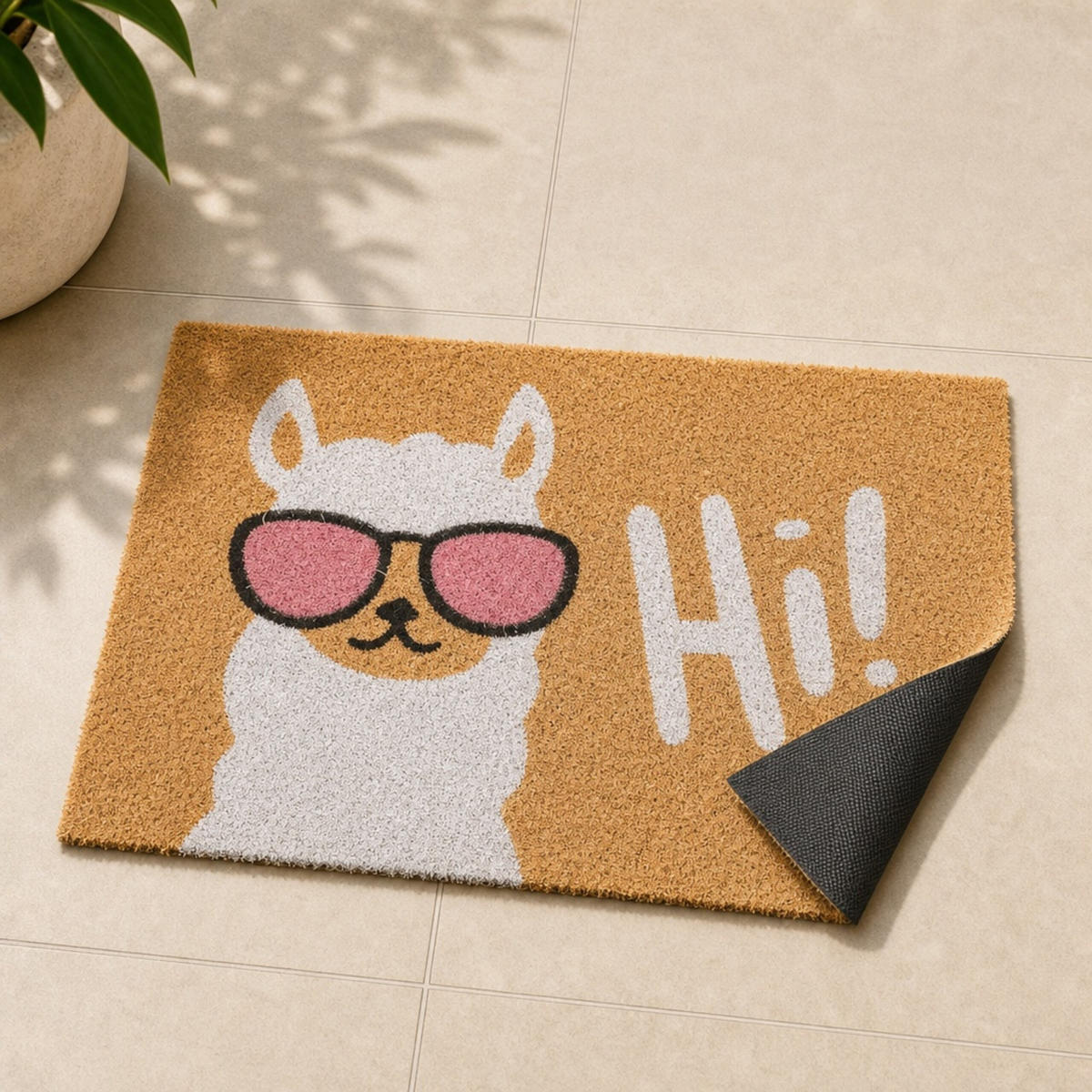 FUSSMATTE Mehrfarbig Kokos Lama 60x40 cm - Multicolor, Kunststoff/Textil (60/40cm) - Relaxdays