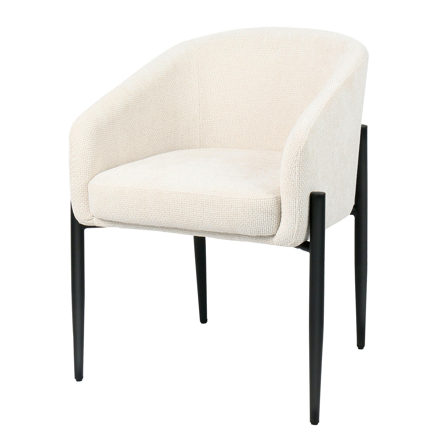 HOME24 Polsterstuhl STENSVED - Beige/Schwarz, Textil/Metall (60/77/59cm) - home24