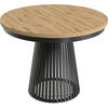 ESSTISCH Scala runder ausziehbarer, Hellbraun 100-180/100/75 cm - Schwarz/Eiche Artisan, Holzwerkstoff/Metall (100/100/75cm) - WFL GROUP