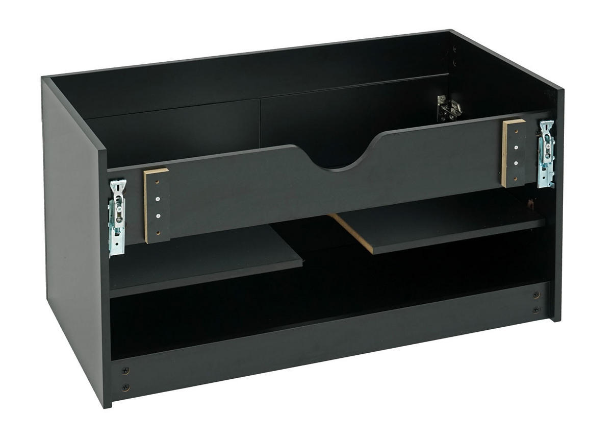 WASCHBECKENUNTERSCHRANK Schwarz - Schwarz, Holz (90/48/46cm) - MCW