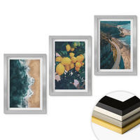 WANDBILDER 3er Set - 20x30 cm Silberner Rahmen - Meerstrand Zitronen Berge - Silberfarben, Kunststoff (20/30cm) - ArtPrintCave