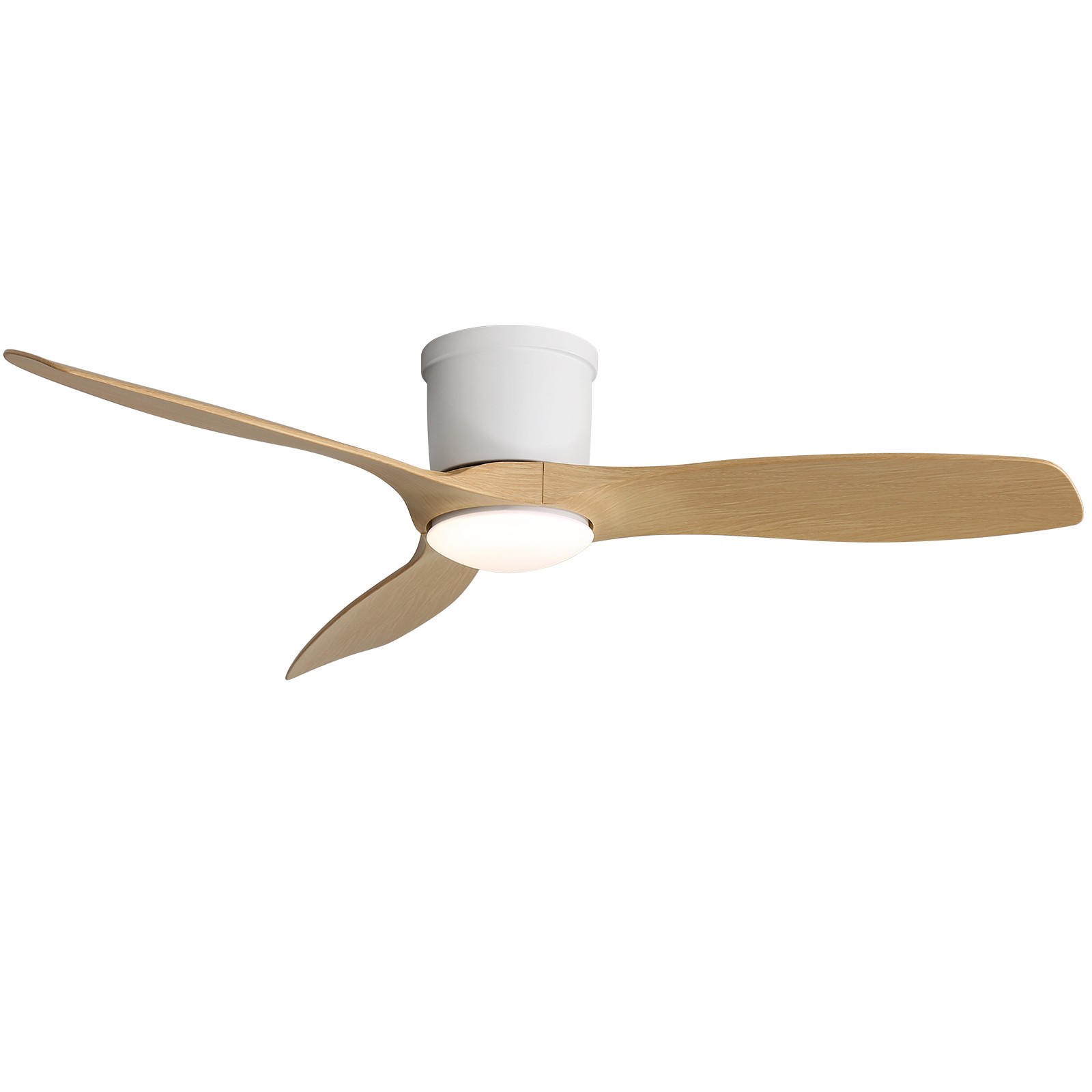 DECKENVENTILATOR 52Zoll Flach LED Licht ABS Flügel DC Motor - Weiß, Kunststoff (132/132/22.86cm) - CASIVA