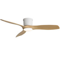 DECKENVENTILATOR 52Zoll Flach LED Licht ABS Flügel DC Motor - Weiß, Kunststoff (132/132/22.86cm) - CASIVA