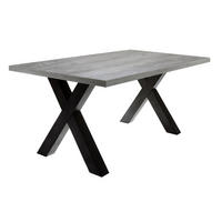 ESSZIMMERTISCH Eike 8 160 x 90 x 75 Esstisch Schwarzstahl/Beton - Graubraun, Holz (160/90/75cm) - 58aufmkessel