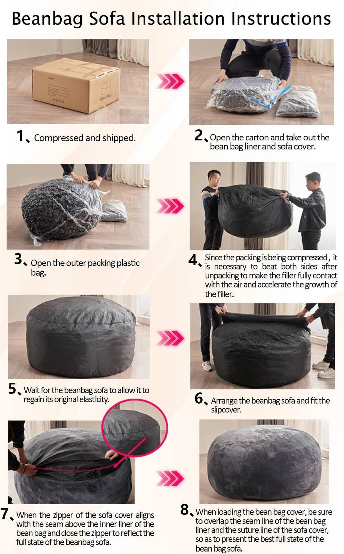 SITZSACKSOFA klappbar ca. 122 cm Schwarz - Schwarz, Kunststoff (90/50/90cm) - Beauniv