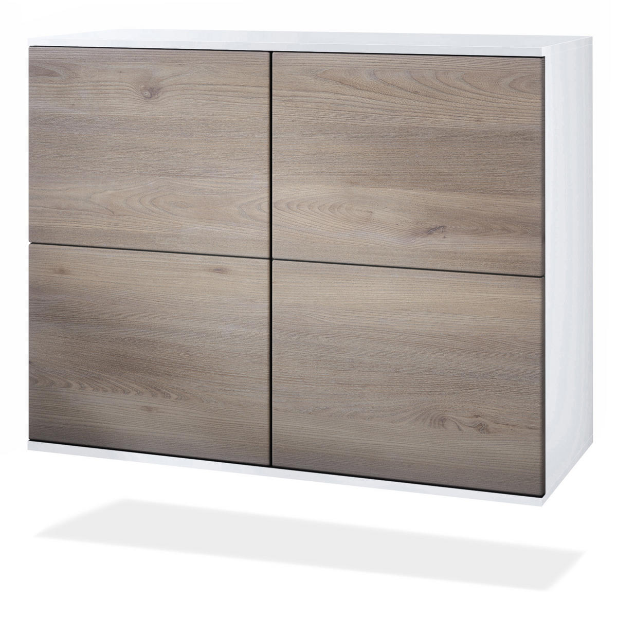KOMMODE Rova Eiche Nordic - Silbereichenfarben, Holzwerkstoff (92.5/73.5/35cm) - Vladon
