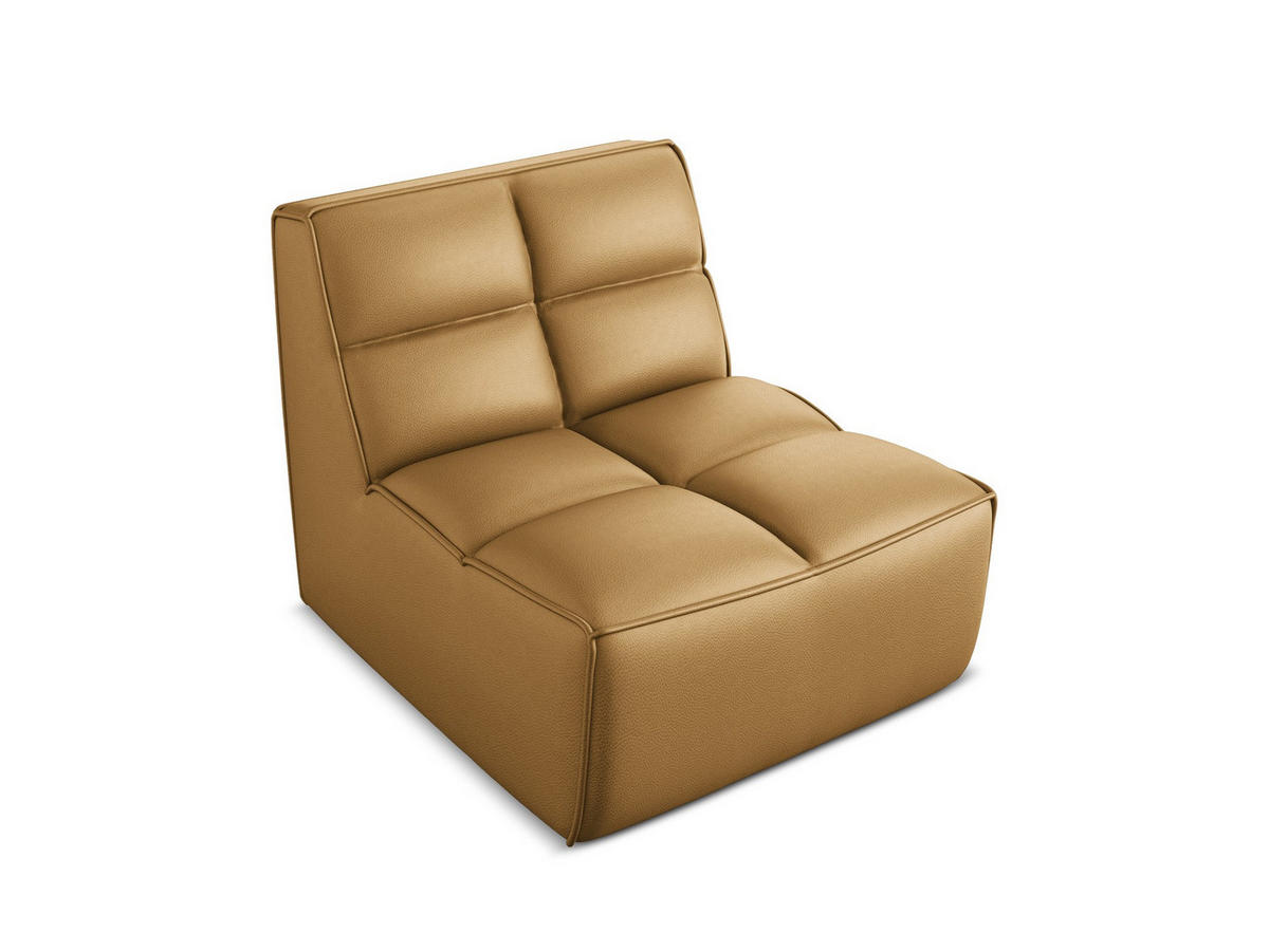 SESSEL Kunstleder Braun - Cognac/Schwarz, Leder/Kunststoff (80/75/93cm) - Makamii