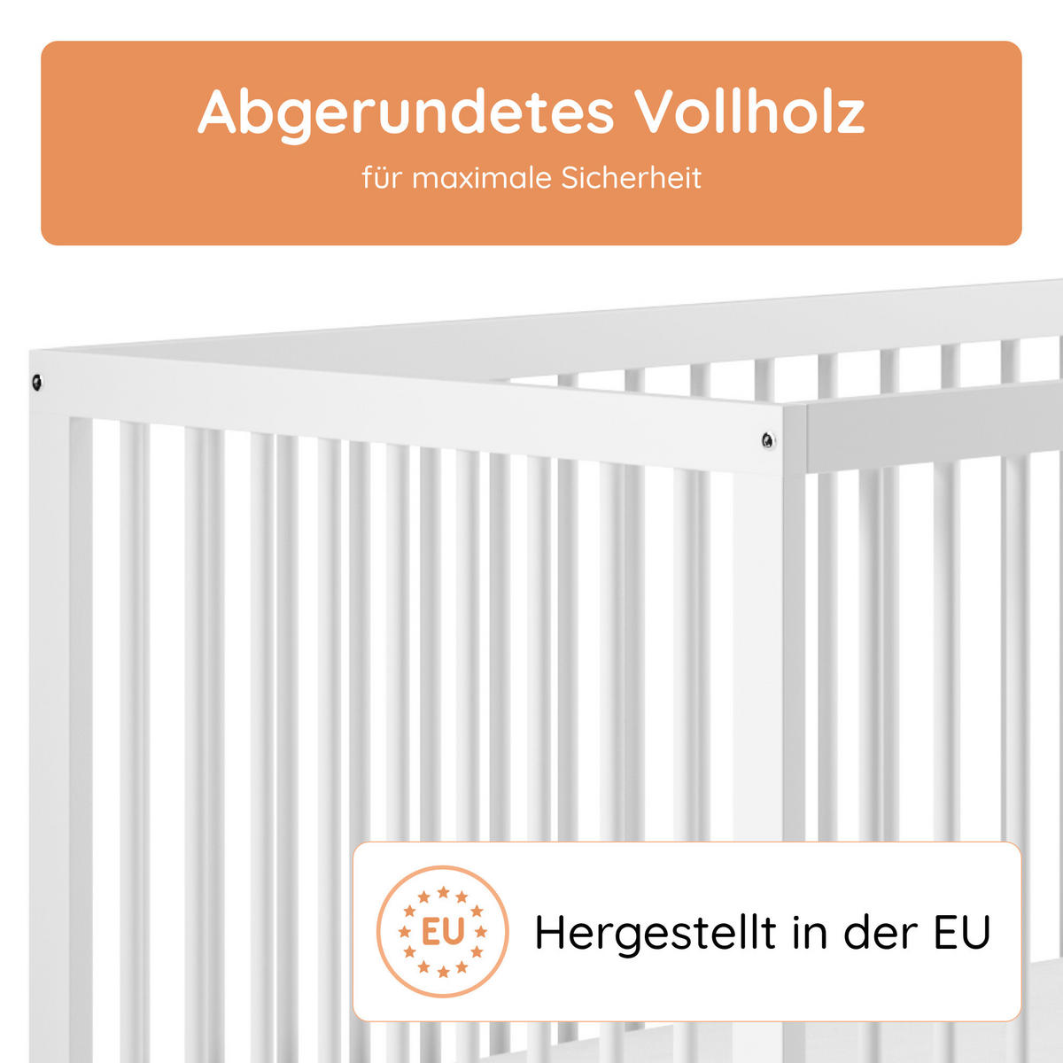 BABYBETT mit Matratze 60x120 cm in Weiß - Weiß, Holz (60/120cm) - Kids Collective