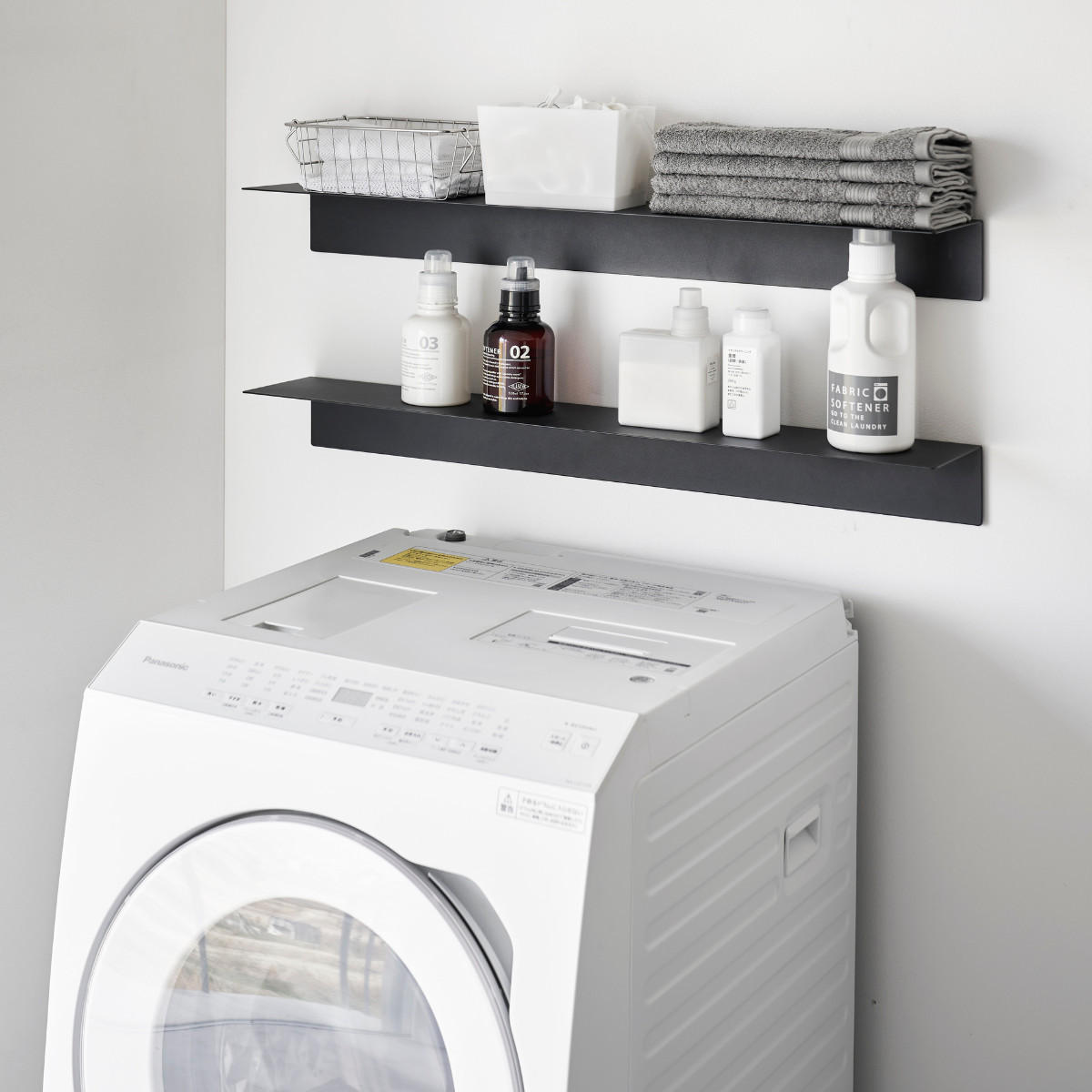 WANDREGAL Tower weiß 90/9/15 cm schmal - Schwarz, Metall (90/9/15cm) - Yamazaki