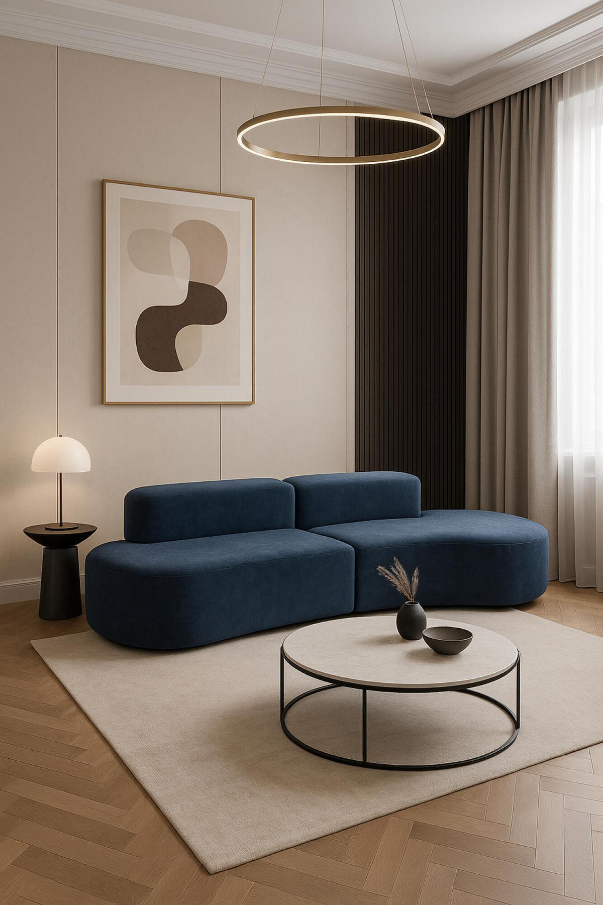 SOFA NUA Blau 280x102x66 cm - Blau, Textil (280/66/102cm) - FURNLUX