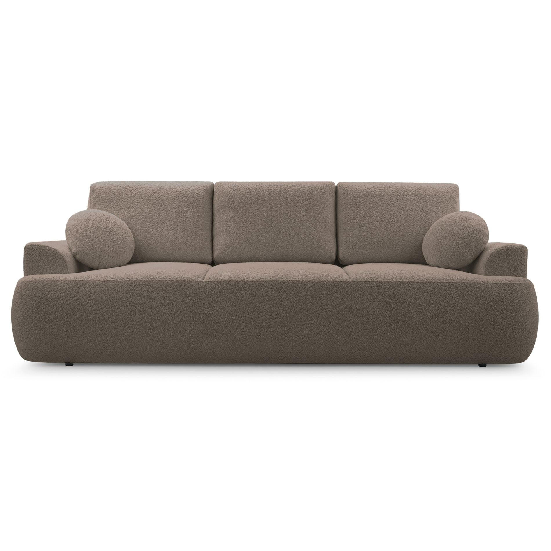 3-SITZER SOFA Barletto Altrosa Bouclé - Pink/Schwarz, Holz/Textil (248/94/110cm) - Selsey