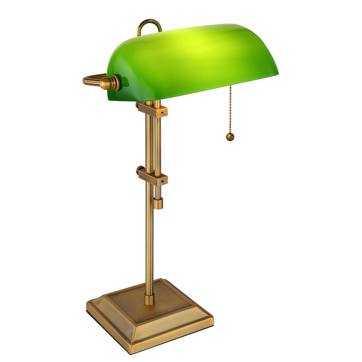 LED TISCHLEUCHTE Antique Grün Messing - Grün, Glas (26/26/33cm) - Globo Lighting