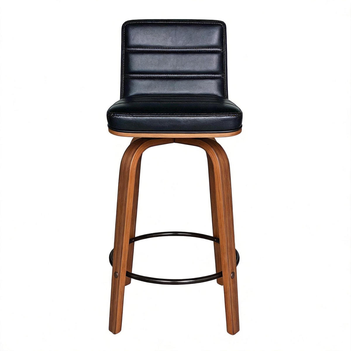 BARHOCKER DE-36437 mit geschwungenen Holzbeinen Schwarz - Schwarz, Holz (48/90/40cm) - ComfortXL
