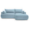 ECKSOFA Ovo Hellblau mit wasserabweisendem Samtbezug - Schwarz/Hellblau, Kunststoff/Textil (260/165cm) - Selsey