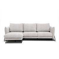 ECKSOFA HOSTEN 4-Sitzer, creme - Creme/Schwarz, Holzwerkstoff/Textil (158/269cm) - Courtois Laville