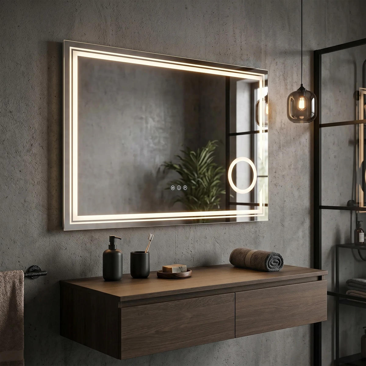 SPIEGEL Rea Led 80x60cm Haven - Transparent, Glas (80/60/2cm) - REA