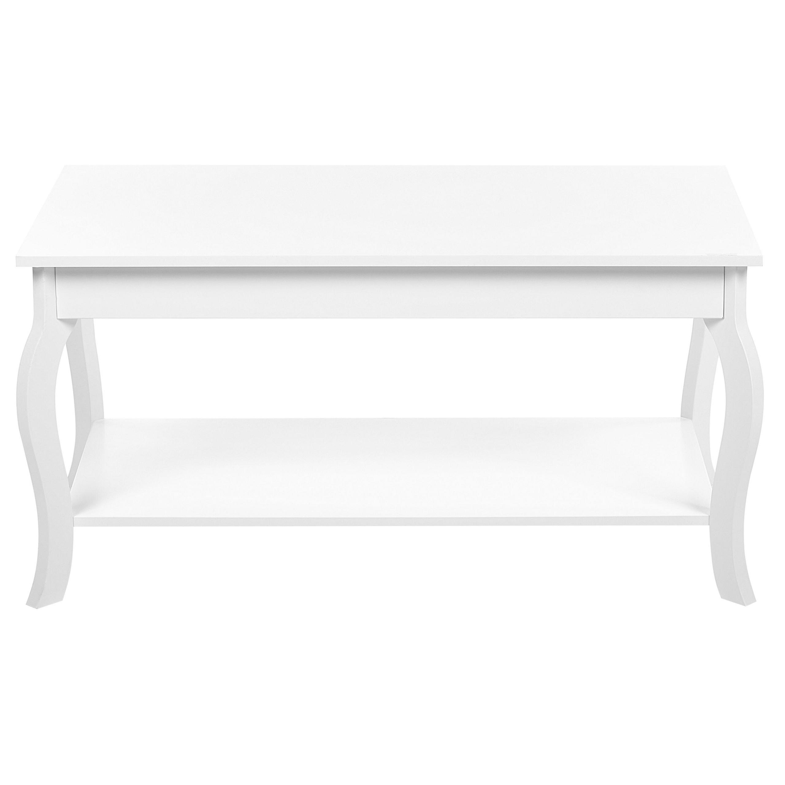 COUCHTISCH weiß rechteckig 55/101 cm Hartford - Weiß, Holzwerkstoff (55/101/50cm) - Beliani