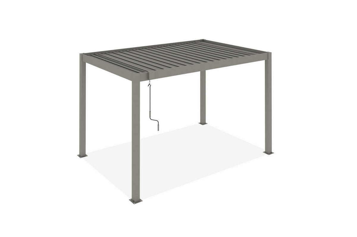 PERGOLA BIOKLIMATISCHE SELBSTTRAGENDE Piana Taupe 3x2m Aluminium - Taupe, Metall (304/218/196cm) - Cazeboo