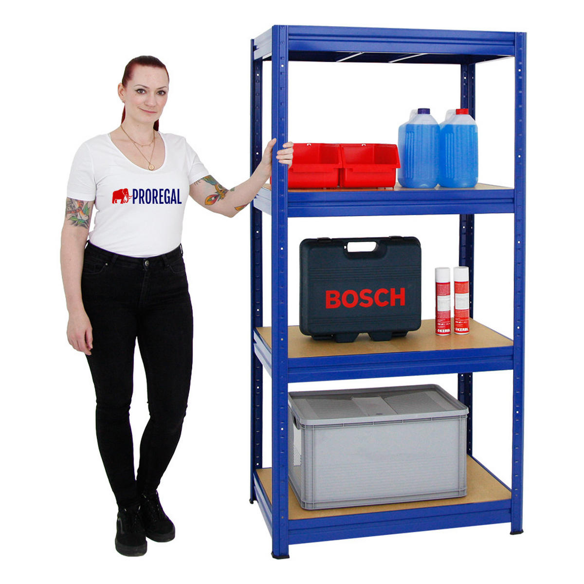 SCHWERLASTREGAL Dino 180x90x60 cm Fachlast 600 kg Blau - Blau, Metall (90/180/60cm) - PROREGAL