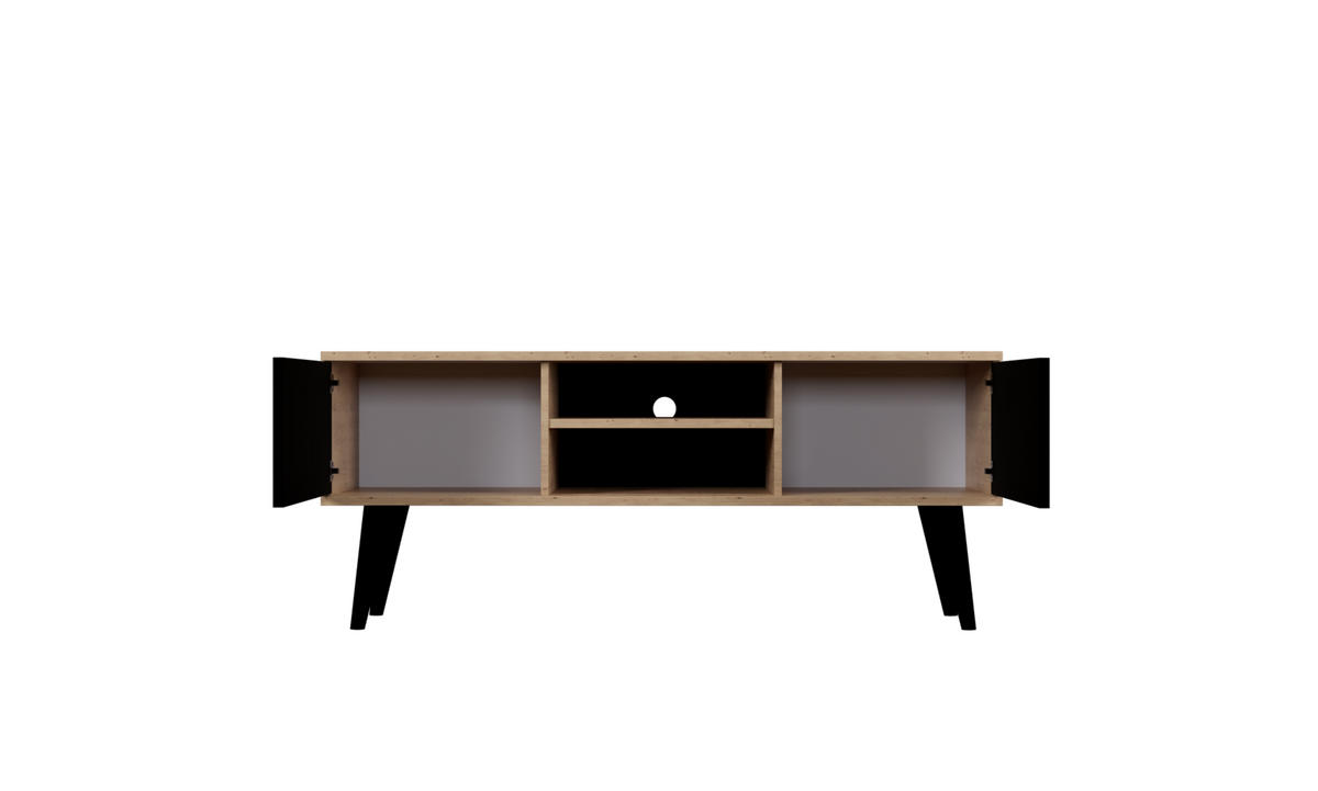 LOWBOARD Toronto 35/55,2/120 cm - Schwarz/Eiche Artisan, Holzwerkstoff (35/55/120cm) - Kocot Kids