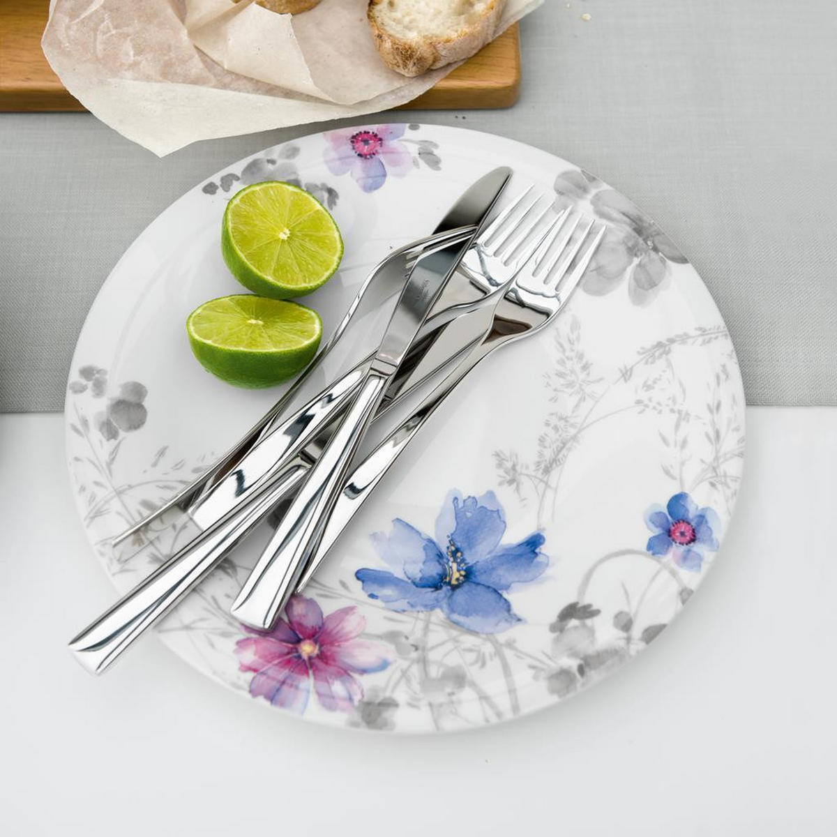TELLER SET Mariefleur Gris Basic bunt 18 tlg. 12er Set - Multicolor, Keramik (26.8/2.3/26.8cm) - Villeroy & Boch