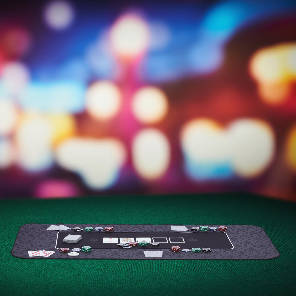 POKERMATTE - Anthrazit, Kunststoff/Textil (120/60cm) - Relaxdays