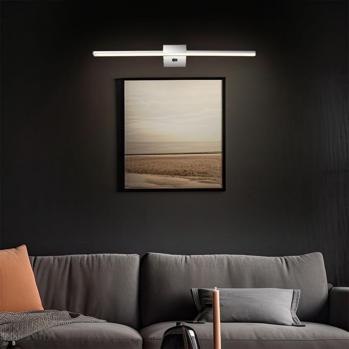 LED WANDLEUCHTE Metall Chrom Silber - Silberfarben, Metall (61.5/3.7/11cm) - Globo Lighting