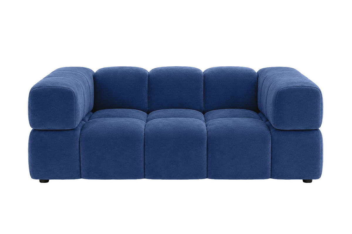 POHOVKA 2místná, velurová tkanina Bluvel, Inkoustově modrá, Averro - modrá, dřevo (200/70/96cm) - Kaiser Möbel