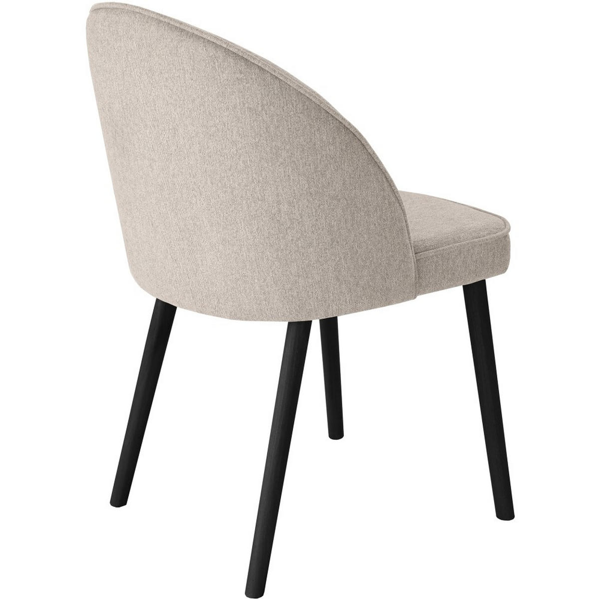 STUHL Luna, Polsterstuhl für das Esszimmer mit schwarzen Holzbeinen, Beige - Beige/Schwarz, Holz (51/87/46cm) - Beautysofa