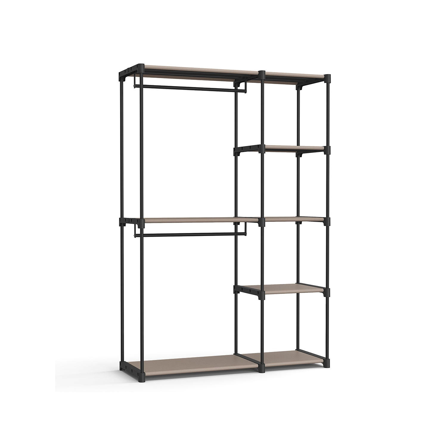 KLEIDERSCHRANK BRAZZAVILLE - Taupe, Kunststoff (124/182/43cm) - Hansiro