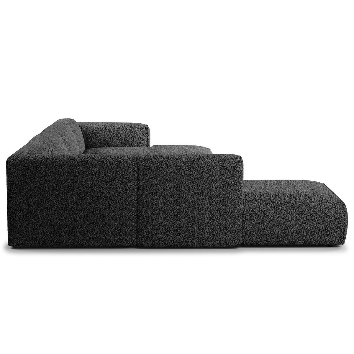 WOHNLANDSCHAFT mit Longchair - Anthrazit/Schwarz, Kunststoff/Textil (325/71/235cm) - home24