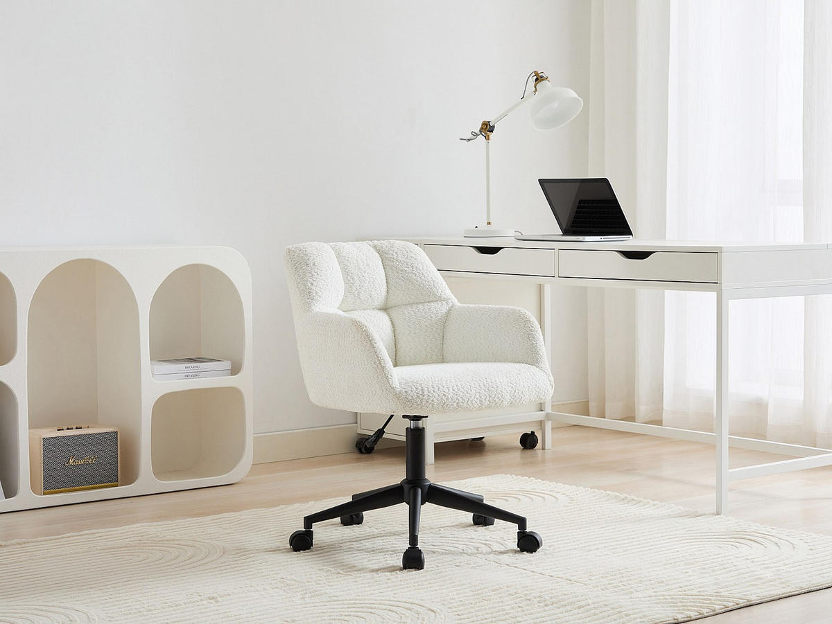 BÜROSTUHL ohne Armlehnen - 59 cm x 60 cm - stoff - weiß Pega - Weiß, Textil (59/86/60cm) - Vente-Unique
